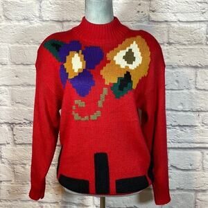 Vintage 80’s floral wool blend sweater